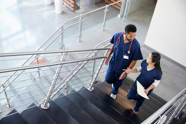 Nurses walking in a hospital.