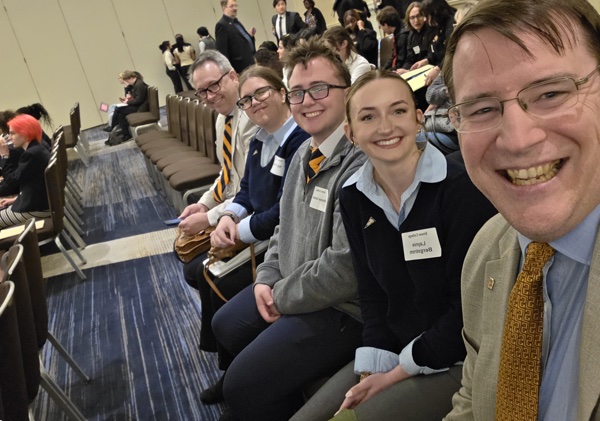 Snow students and professors at the Ethics Bowl