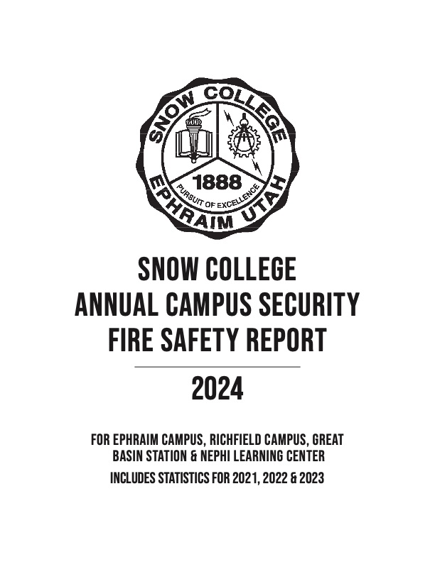 2024 SNOW COLLEGE ANNUAL CAMPUS SECURITY FIRE SAFETY REPORT